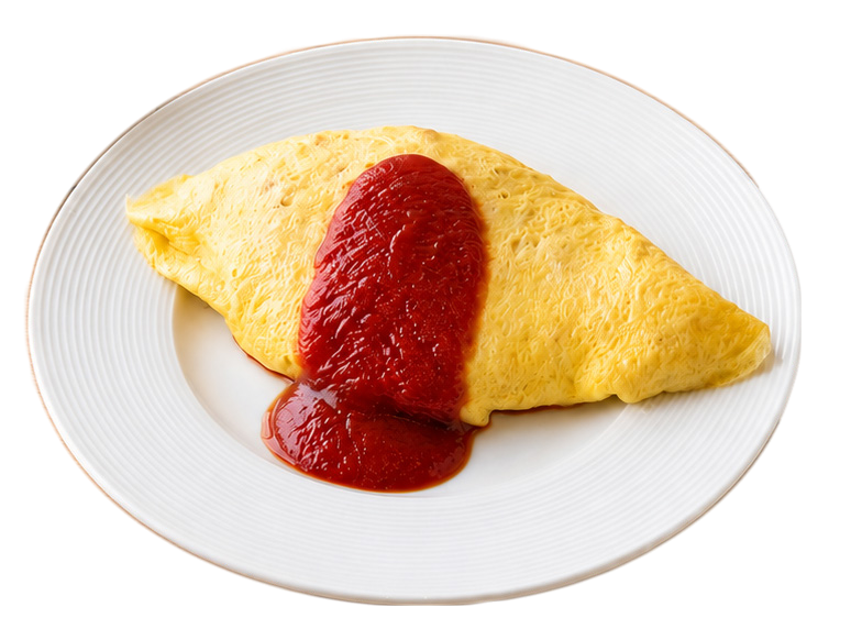 卵で包んだオムライス