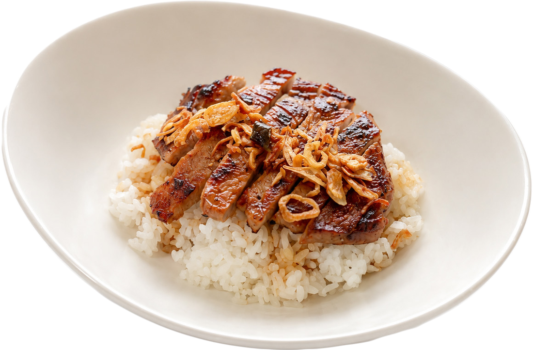 やわらか豚肩ロースのステーキ丼